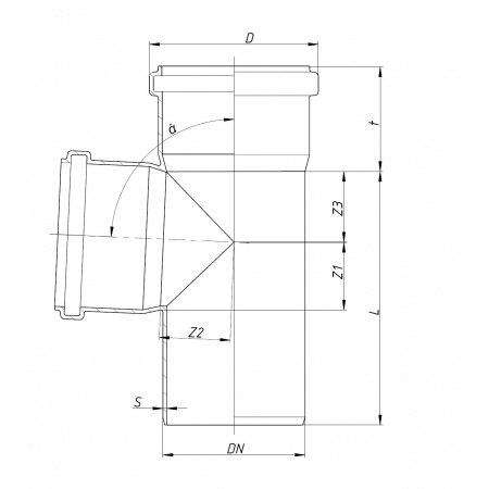 Тройник Ostendorf двухраструбный 110-87°, HTEA купить в Санкт-Петербурге