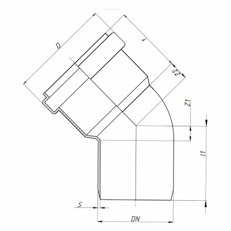 Отвод Ostendorf 45°, HTB, 110 купить в Санкт-Петербурге