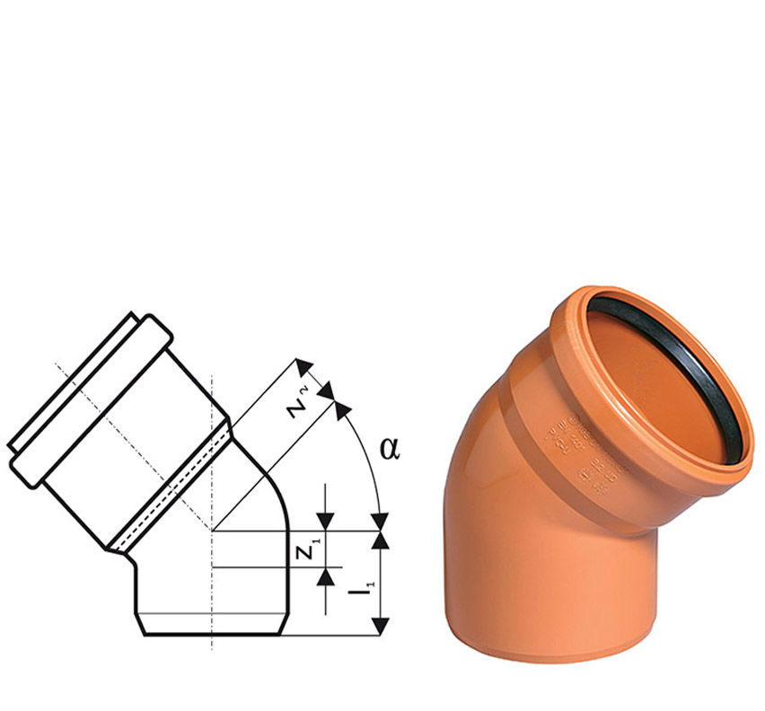 Отвод наружный Ostendorf 30&deg; 110 мм купить в Санкт-Петербурге