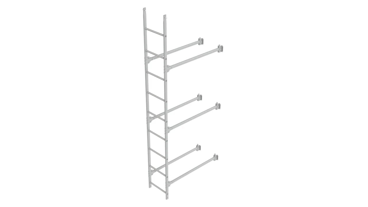 Комплект фасадной лестницы Borge <b>(Нижняя секция)</b> 2,7м , серебро (9006)