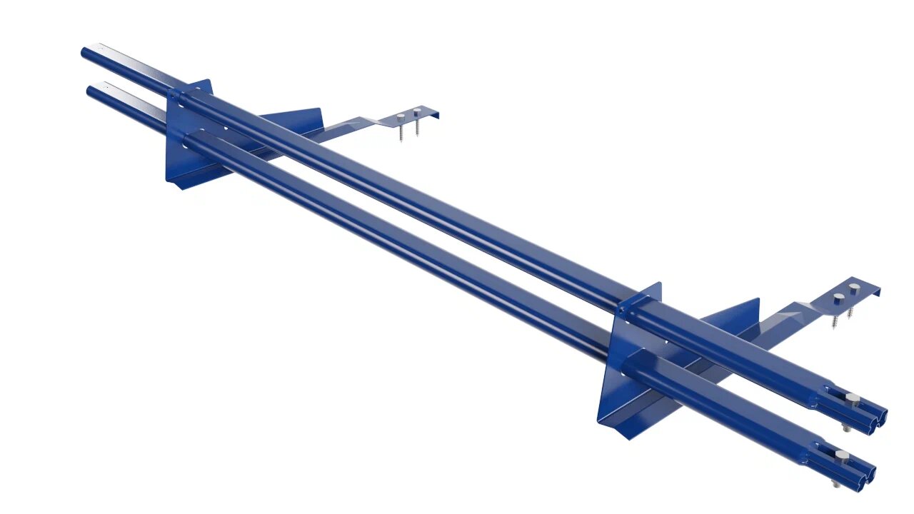Снегозадержатель трубчатый 2оп 1.5м для черепицы BORGE, Снегозадержатель трубчатый 2оп 1.5м для черепицы синий (5005) BORGE