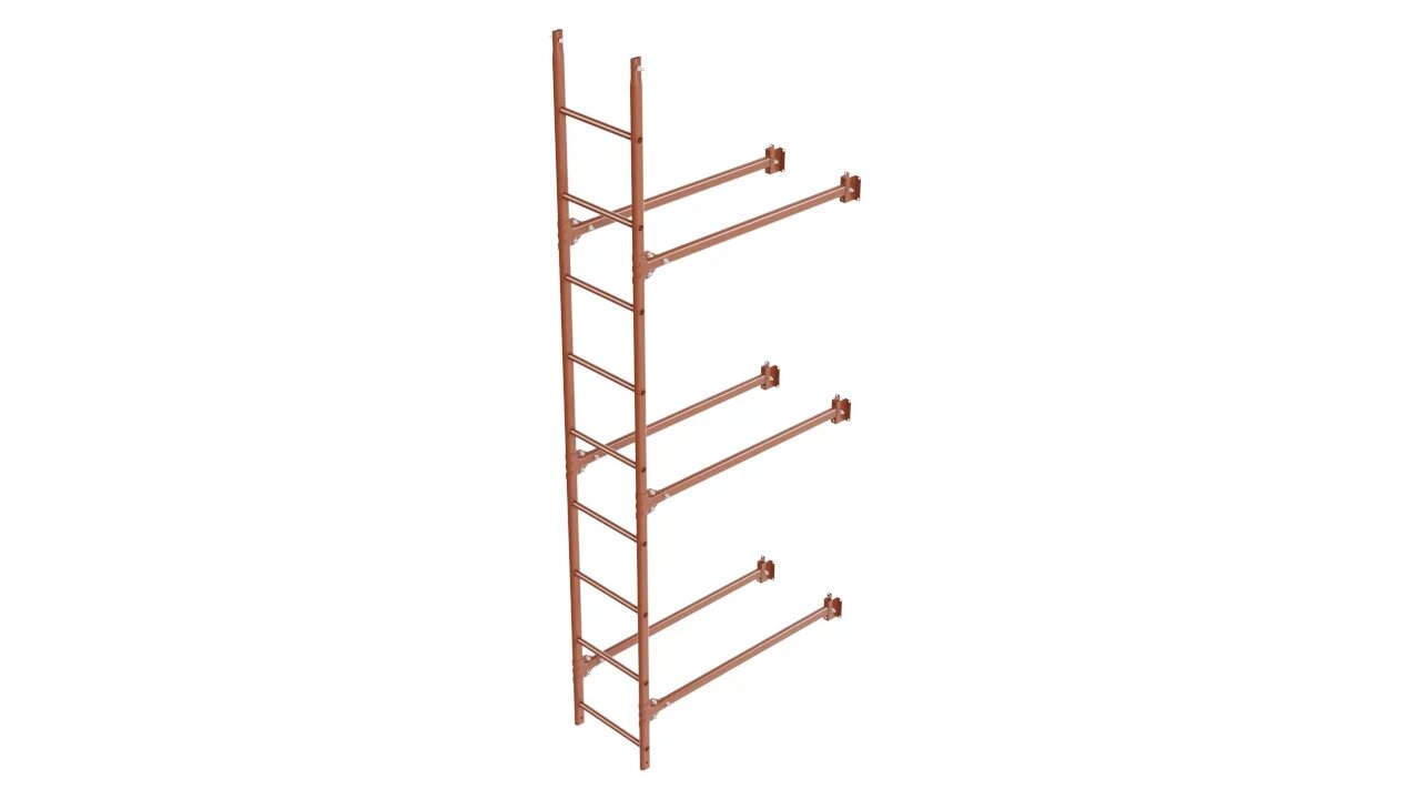 Комплект фасадной лестницы Borge <b>(Нижняя секция)</b> 2,7м , кирпичный (8004)