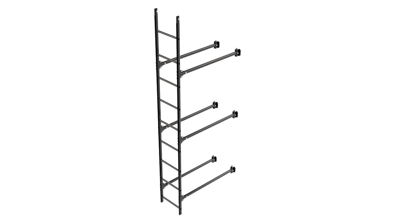 Комплект фасадной лестницы Borge <b>(Нижняя секция)</b> 2,7м , Черный (9005)