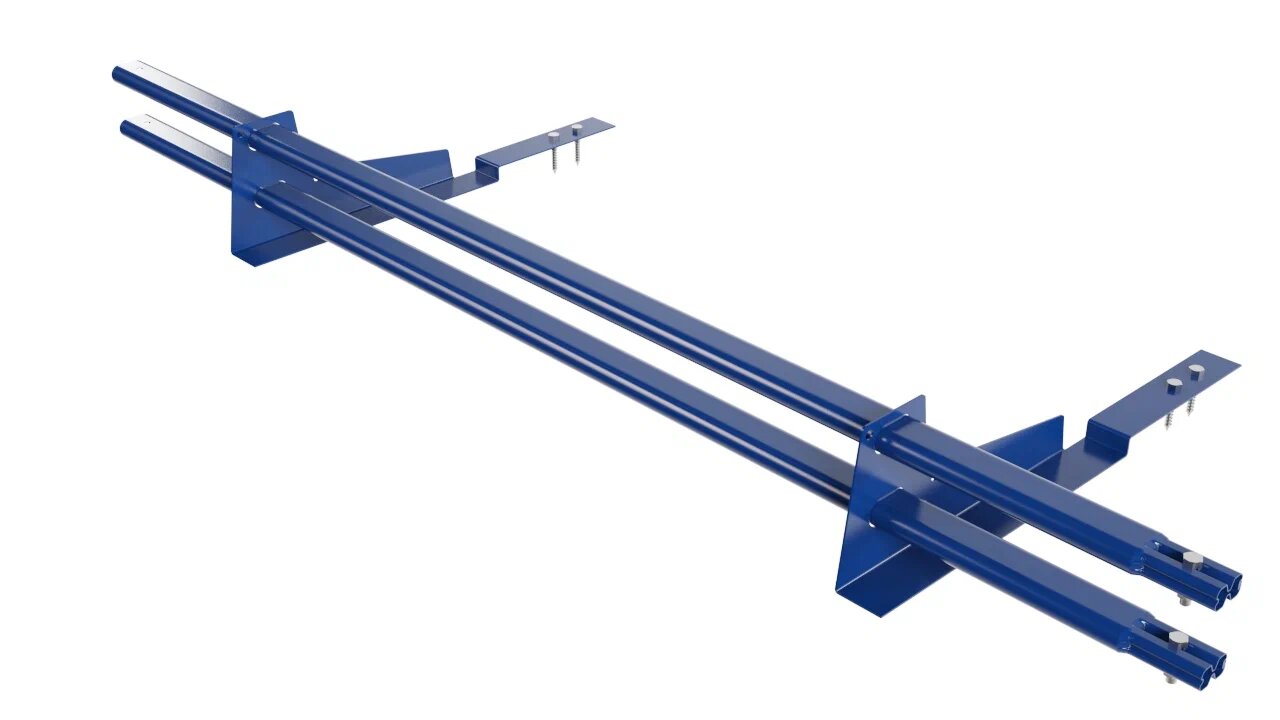 Снегозадержатель трубчатый 2оп 1.5м для композитной черепицы BORGE, Снегозадержатель трубчатый 2оп 1.5м для композитной черепицы синий (5005) BORGE