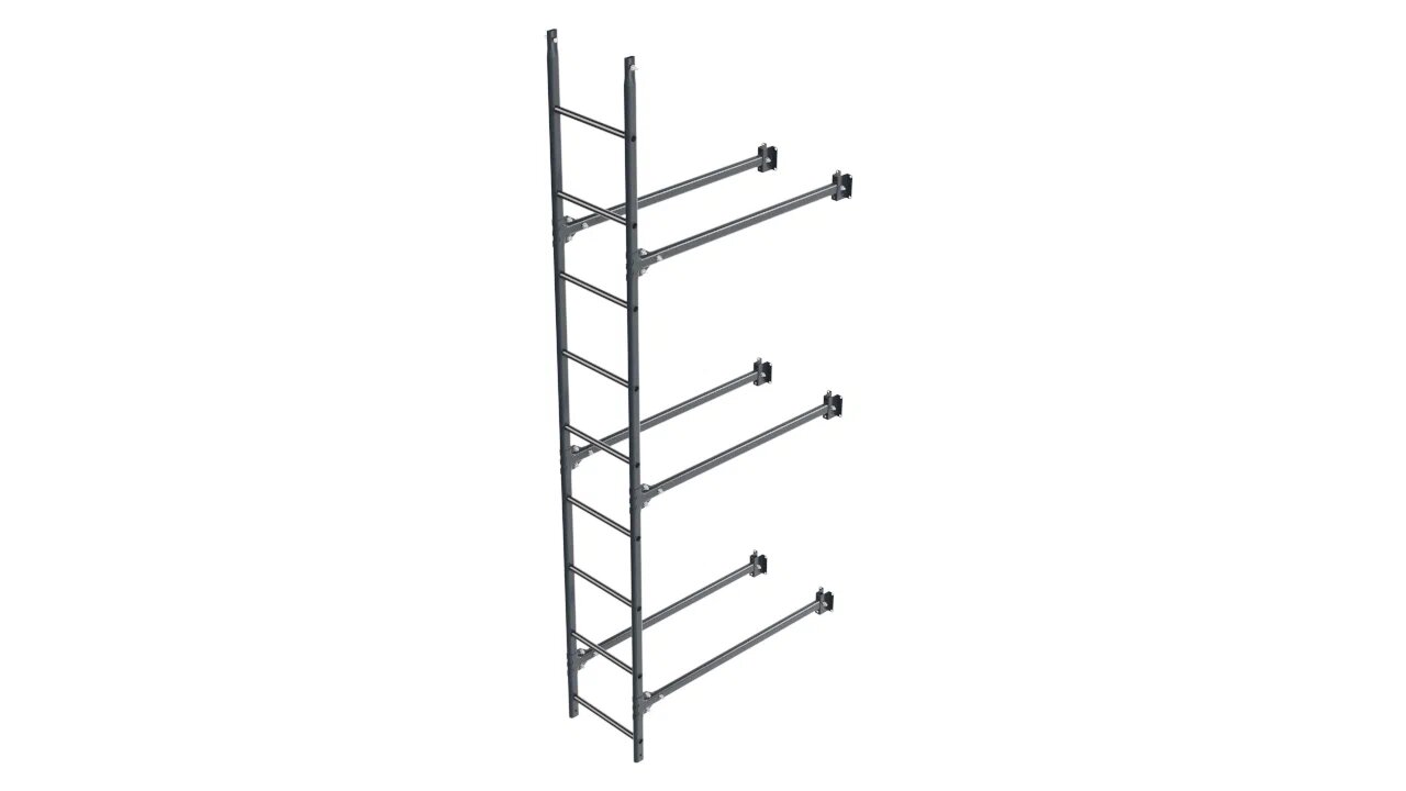 Комплект фасадной лестницы Borge <b>(Нижняя секция)</b> 2,7м , антрацитово-серый (7016) 