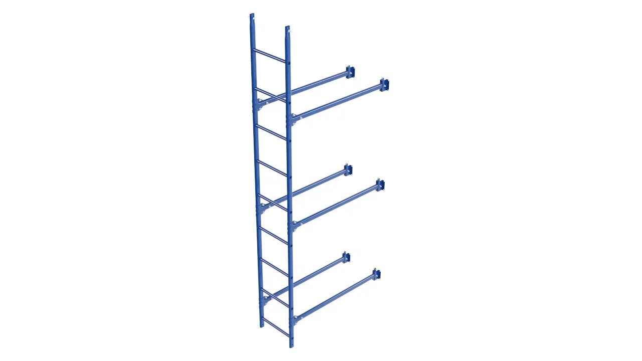 Комплект фасадной лестницы Borge <b>(Нижняя секция)</b> 2,7м , синий (5005)