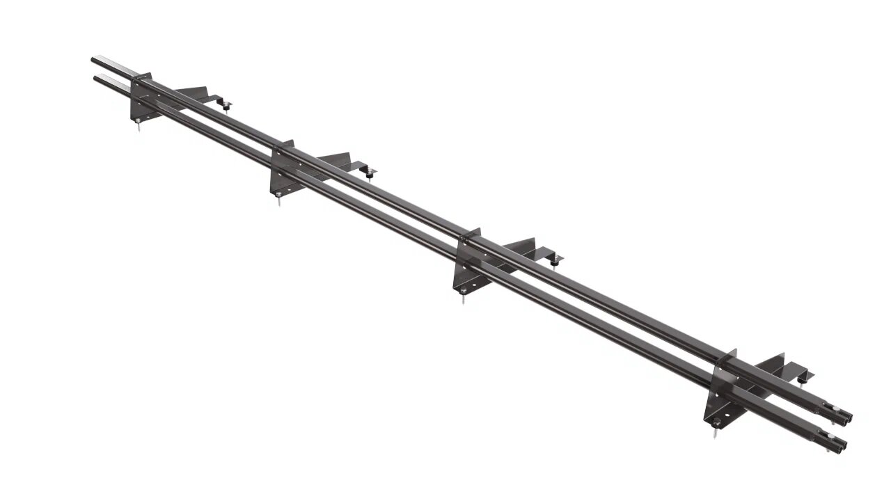 Снегозадержатель трубчатый BORGE для металлочерепицы с высокой ступенькой (шаг обрешетки 350мм) 3м, темно-коричневый (RR32)