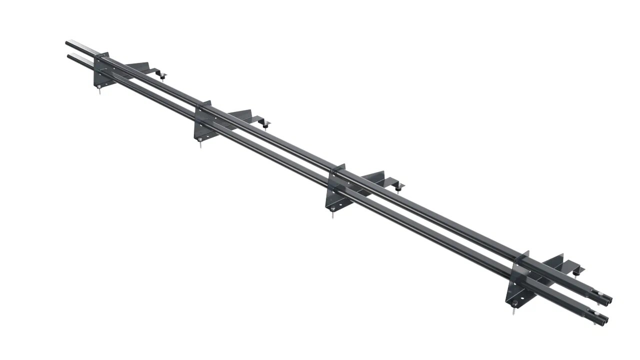 Снегозадержатель трубчатый BORGE для металлочерепицы с высокой ступенькой (шаг обрешетки 350мм) 3м, антрацитово-серый (7016)