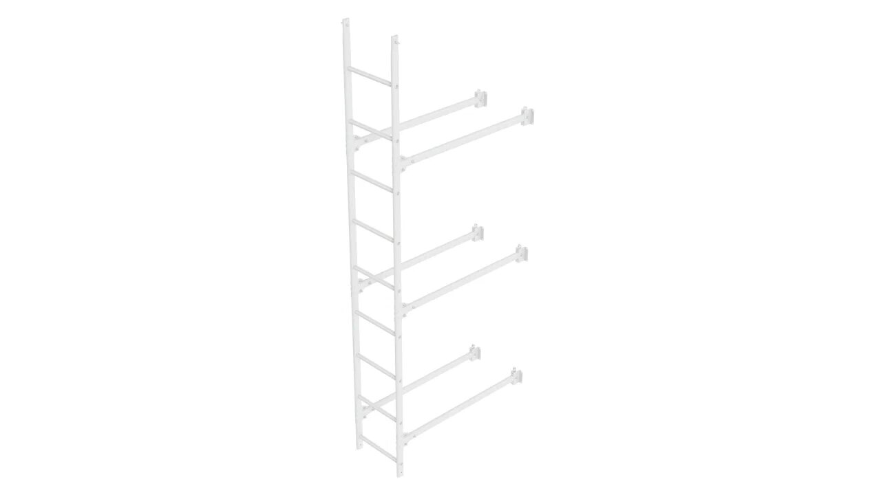 Комплект фасадной лестницы Borge <b>(Нижняя секция)</b> 2,7м , белый (9003)
