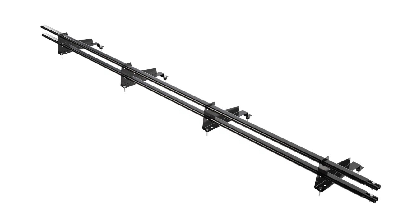 Снегозадержатель трубчатый BORGE для металлочерепицы с высокой ступенькой (шаг обрешетки 350мм) 3м, черный (9005)