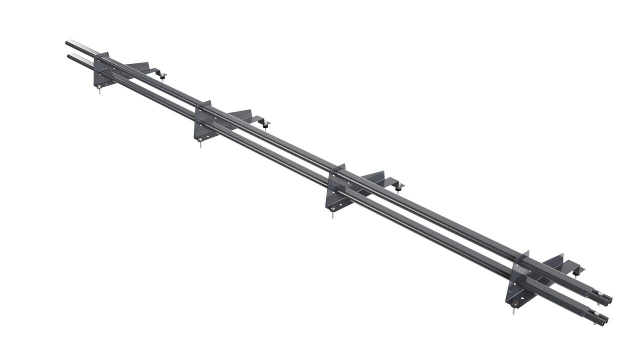 Снегозадержатель трубчатый BORGE для металлочерепицы с высокой ступенькой (шаг обрешетки 350мм) 3м, темно-серый (7024)