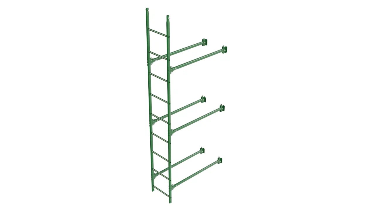 Комплект фасадной лестницы Borge <b>(Нижняя секция)</b> 2,7м , зеленый (6002)