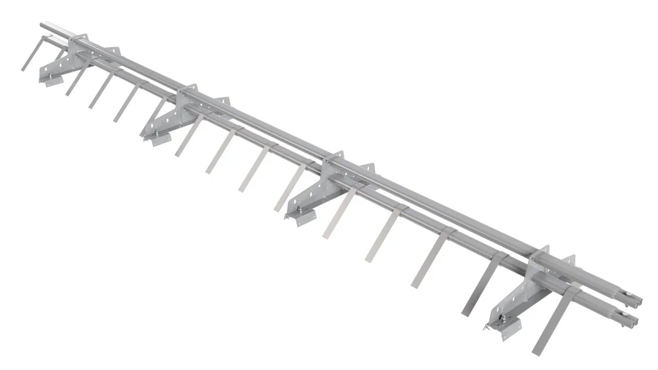 Снегозадержатель трубчатый BORGE для профнастила Н-60, Н-75,  3м, светло-серый (7004)