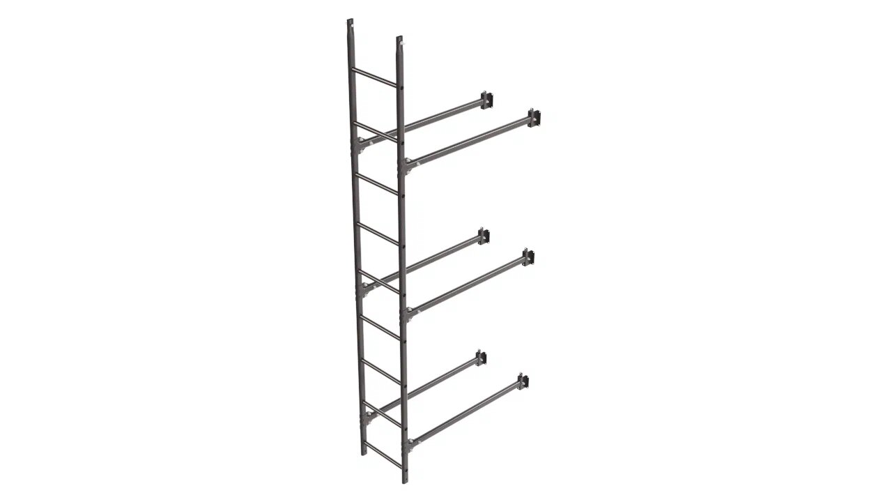 Комплект фасадной лестницы Borge <b>(Нижняя секция)</b> 2,7м , темно-коричневый (RR32)