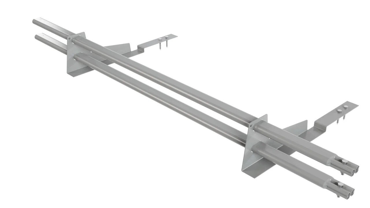 Снегозадержатель трубчатый 2оп 1.5м для композитной черепицы BORGE, Снегозадержатель трубчатый 2оп 1.5м для композитной черепицы серебро (9006) BORGE