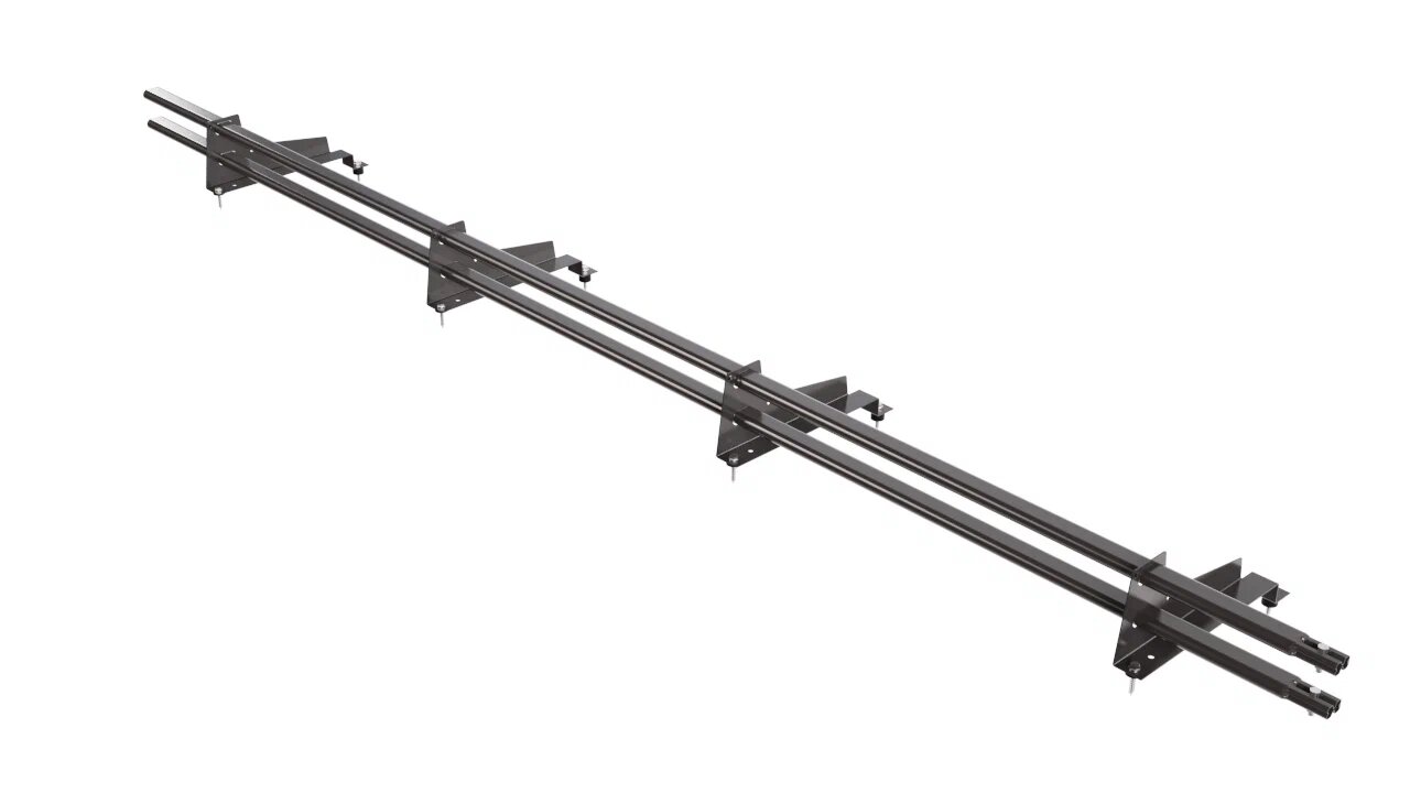 Снегозадержатель трубчатый BORGE для металлочерепицы с высокой ступенькой (шаг обрешетки 350мм) 3м, серо-коричневый (NL-805)