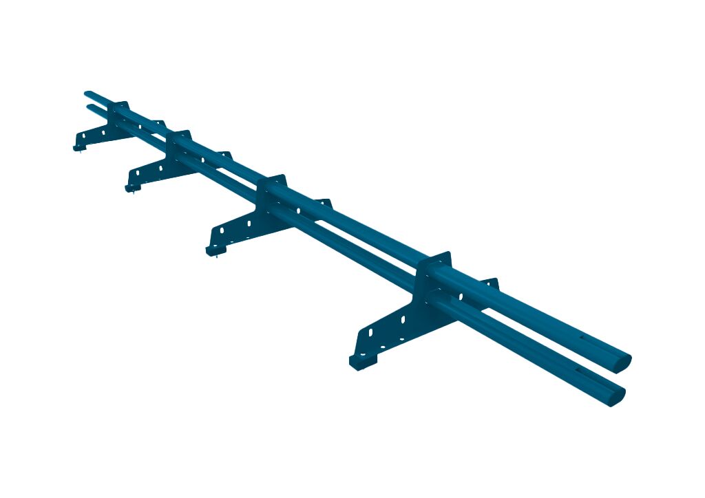 Снегозадержатель трубчатый для МЧ, ГЧ и профнастила 45х25мм (4 оп) длина 3.0м оцинк. D-Bork, Снегозадержатель трубчатый для МЧ, ГЧ и профнастила 45х25мм (4 оп) 3.0м 5005 (синий) оцинк. (порошковая покраска, Т- образная опора 1.5мм, труба 45х25мм, заглушки, крепеж) D-Bork