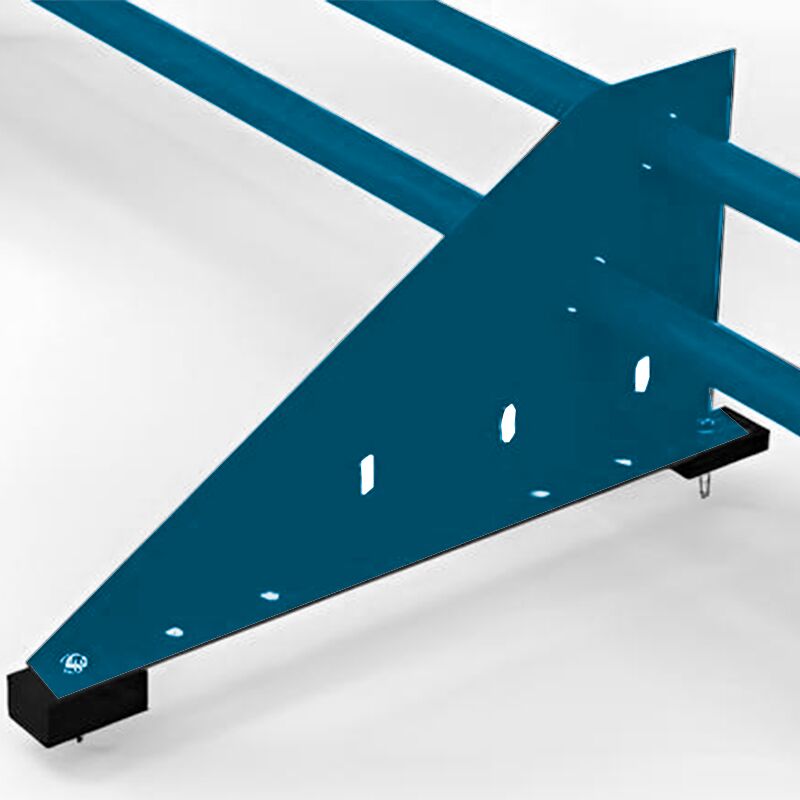 Опора треугольная для МЧ и мягкой кровли D25 неоцинк. Русь, Опора треугольная для МЧ и мягкой кровли D25 5005 (синий) неоцинк. (порошковая покраска, опора толщиной 1.5мм) Русь