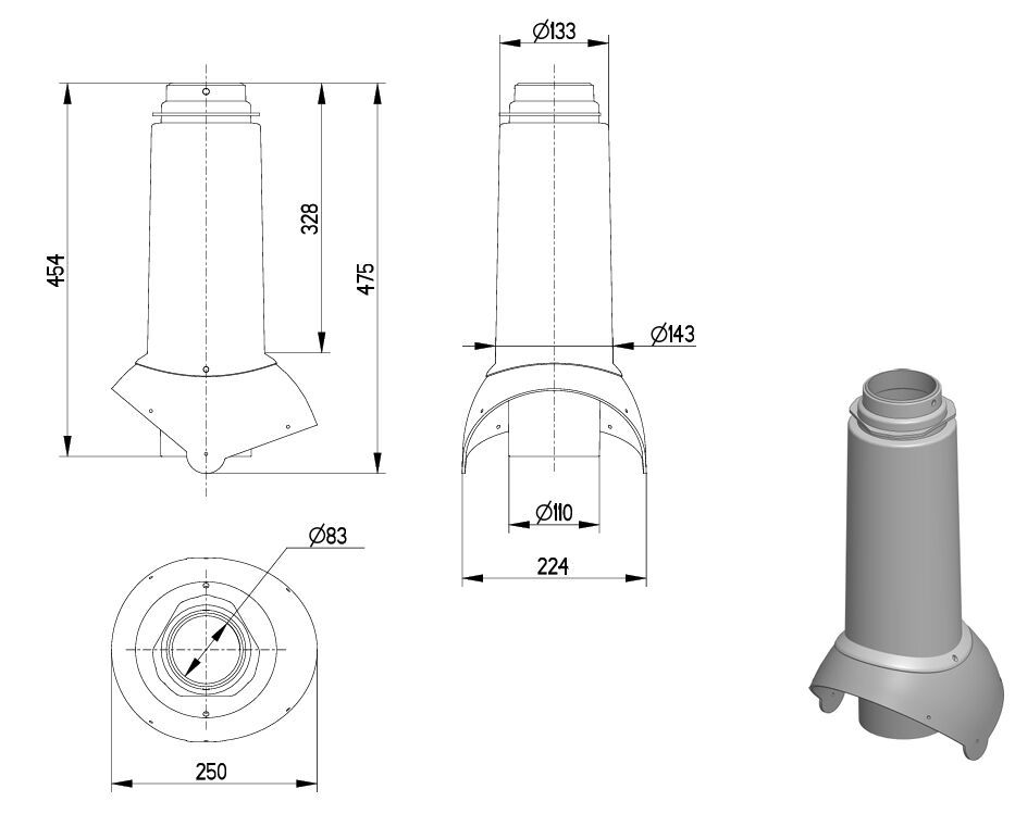 Krovent Pipe-VT IS Выход канализации 110/125is
