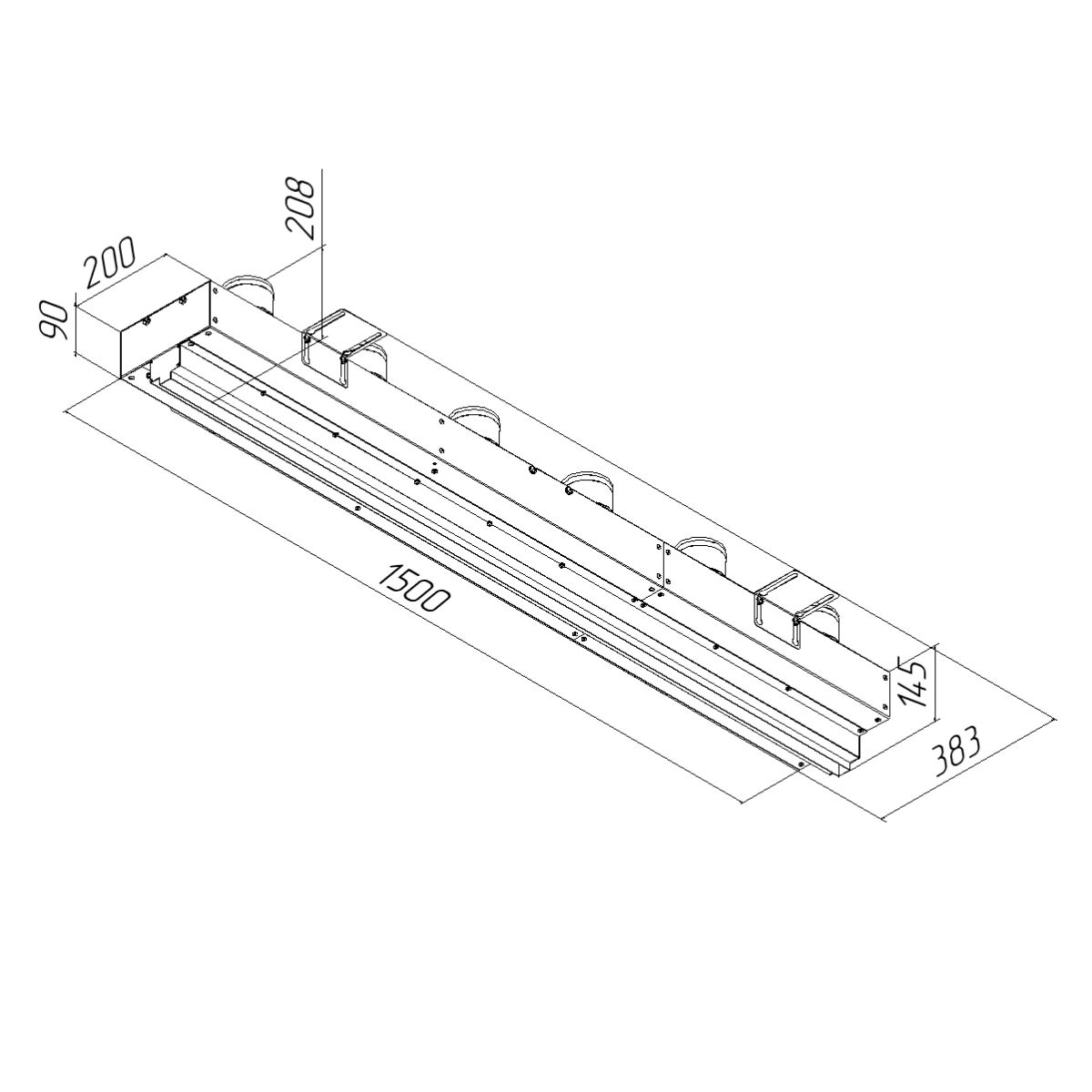 Щелевой диффузор в гипрок с КСД на 6 прямых выходов VPNDG/F 1500/75х6 Provent купить в Москве Щелевой диффузор в гипрок с КСД на 6 прямых выходов VPNDG/F 1500/75х6 Provent