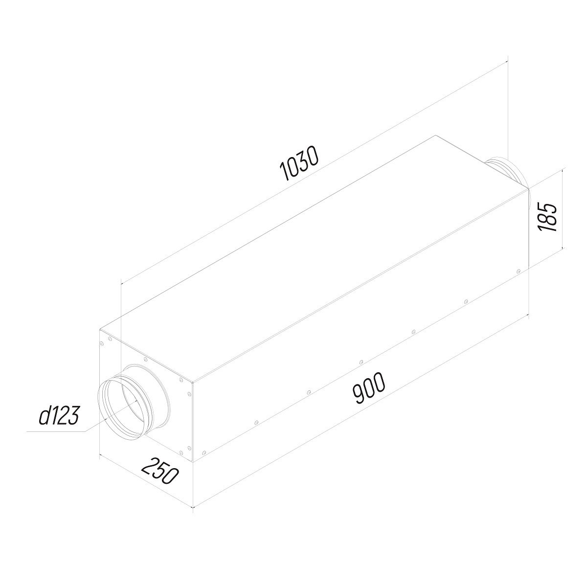 ECO Шумоглушитель прямоугольный KSE 125/900 Provent купить в Санкт-Петербурге
