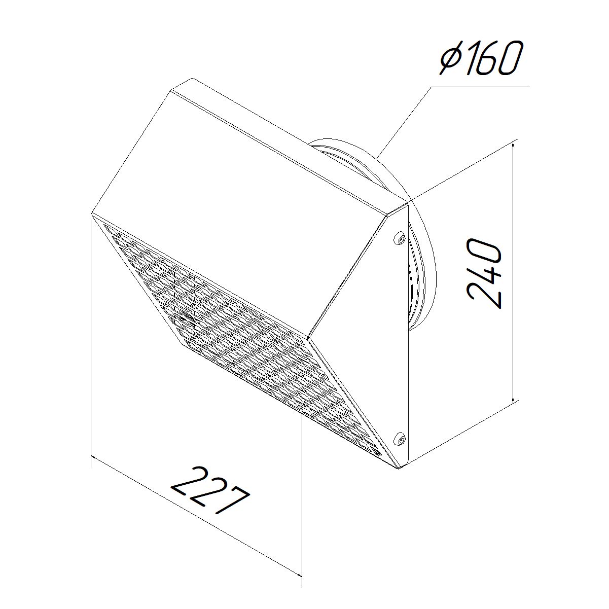 Решетка фасадная с колпаком STF 160G серый 7024 Provent купить в Санкт-Петербурге