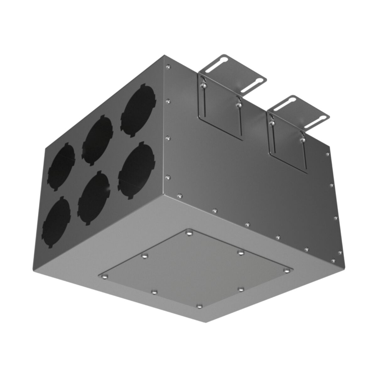 Коллектор металлический на 6 выходов KV 160/90x6 Provent
 (Комплектуется без фланцев. Фланцы/заглушки необходимо докупать дополнительно), серый