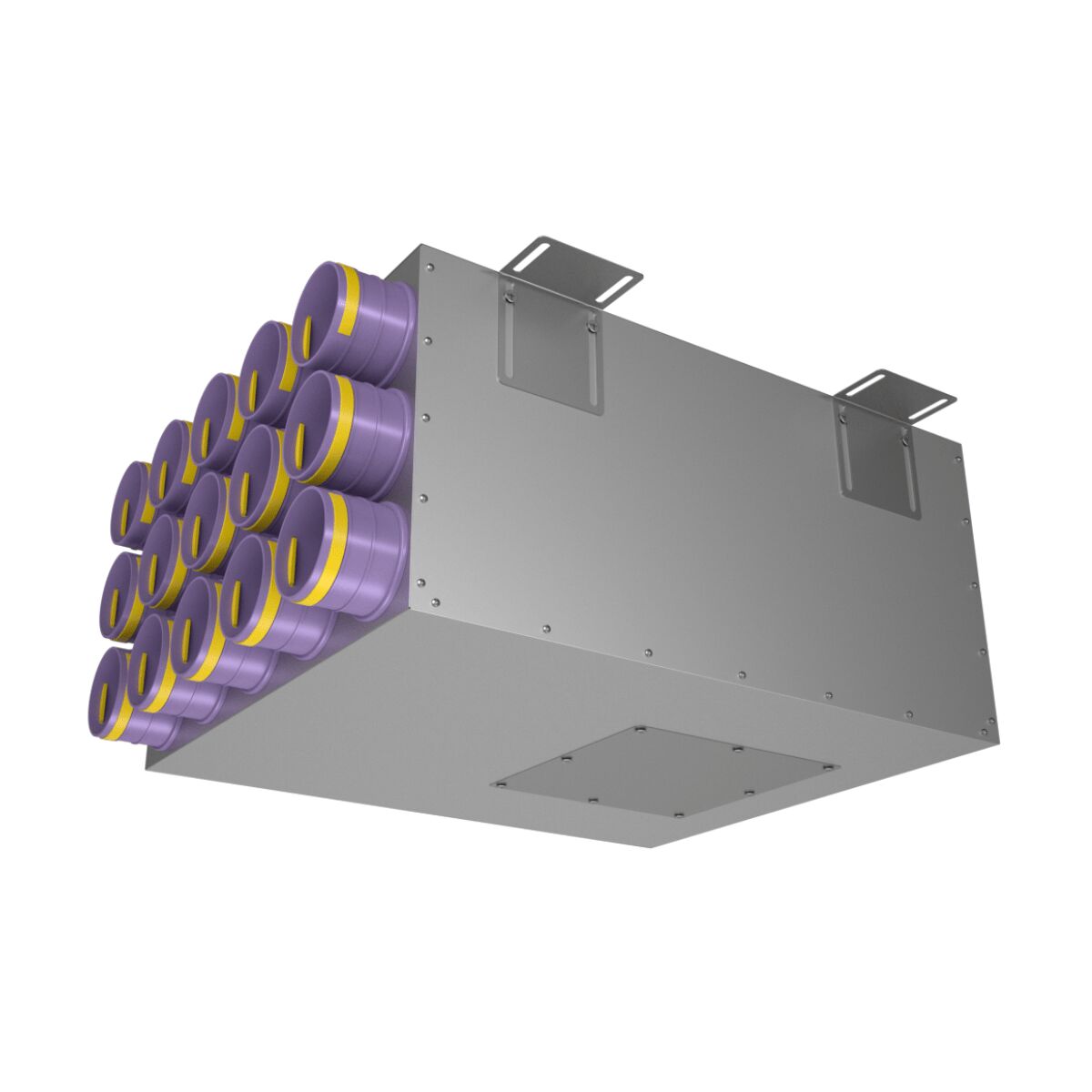 Коллектор металлический на 15 выходов KV 200/75x15 Provent
 (Комплектуется без фланцев. Фланцы/заглушки необходимо докупать дополнительно), серый