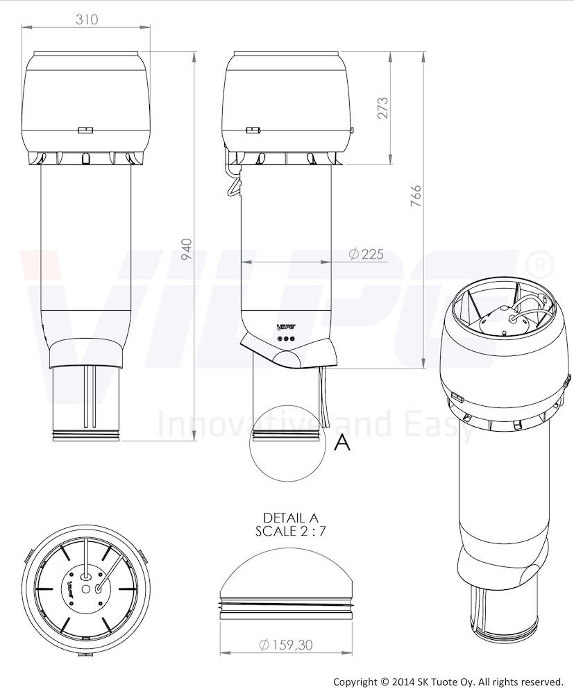 Р-Вентилятор ECo220/160/700