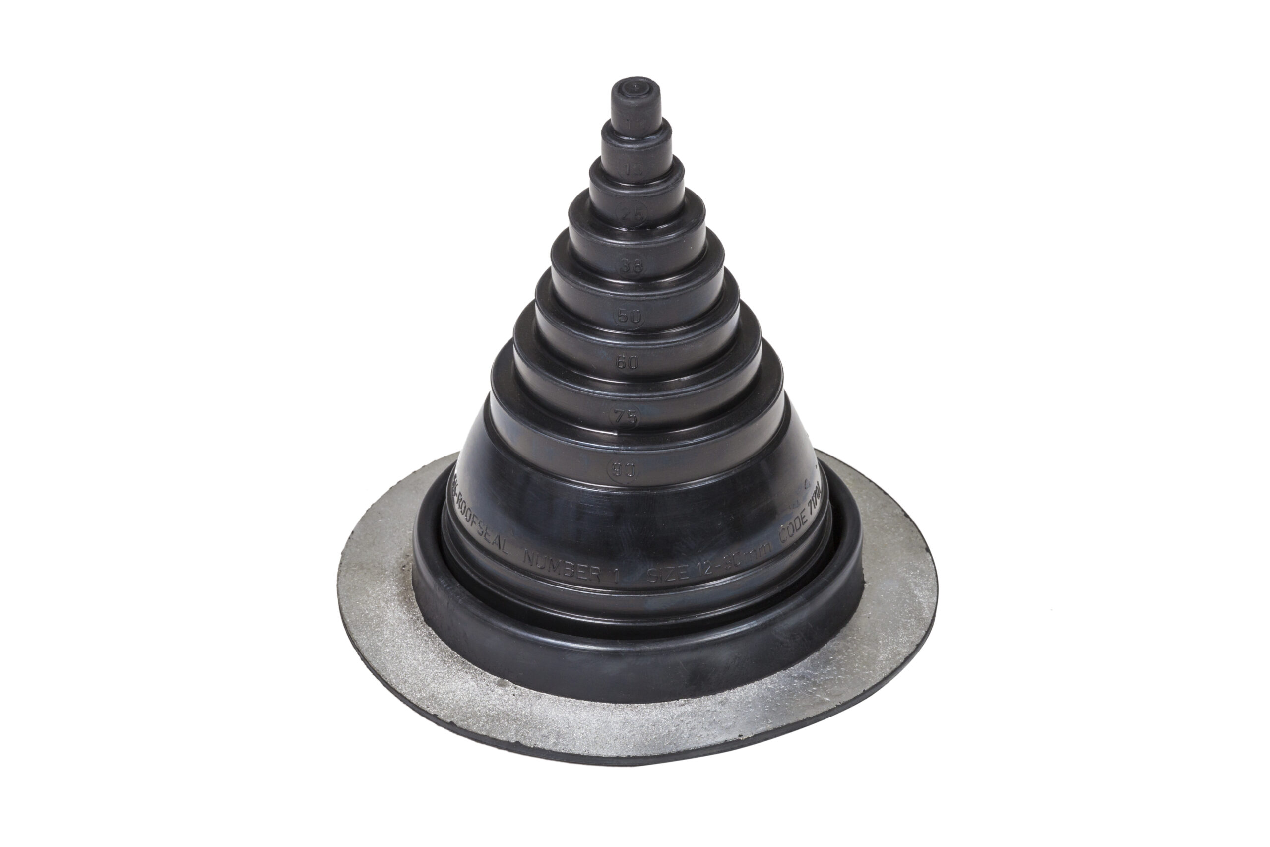 Резиновый уплотнитель для металлических кровель ROOFSEAL-комплект №-1 D 12-90мм (уплотнитель, метал.хомут, шурупы, силикон, инструкция) Vilpe купить в Санкт-Петербурге