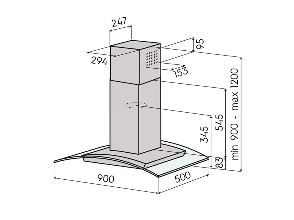 Кухонная вытяжка IH-68 90 cm SAVO inox