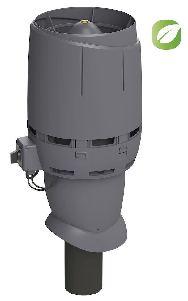 FLOW ECo110P/500 ВЕНТИЛЯТОР КРЫШНЫЙ на постоянном токе с колпаком FLOW Vilpe, серый (аналог RR23, RAL 7015)