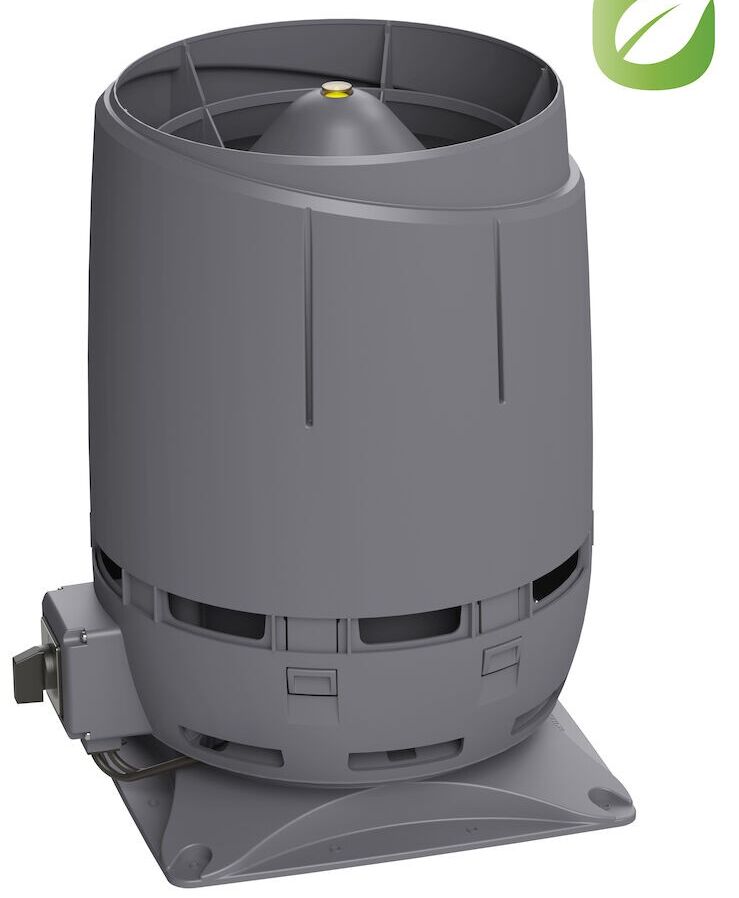 FLOW ECo110S ВЕНТИЛЯТОР КРЫШНОЙ на постоянном токе с колпаком FLOW Vilpe, серый (аналог RR23, RAL 7015)