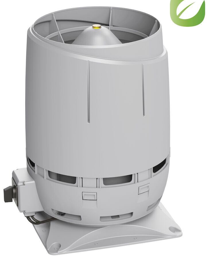 FLOW ECo110S ВЕНТИЛЯТОР КРЫШНОЙ на постоянном токе с колпаком FLOW Vilpe, Светло-серый (аналог RR21, RAL7038)