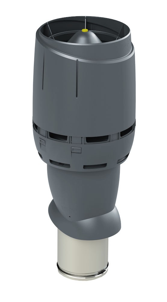 Теплоизолированный вентиляционный выход 160/225/500 FLOW подходит проходной элемент для труб D110–160 мм Vilpe, серый (аналог RR23, RAL 7015)