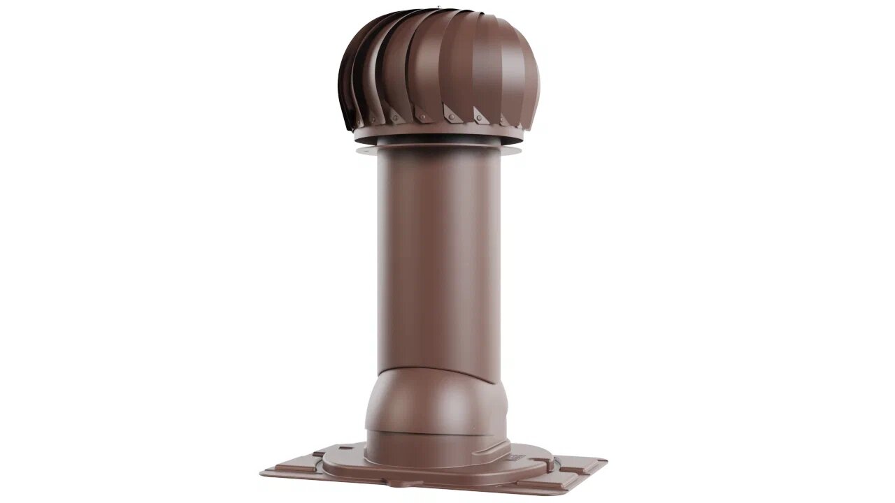 Роторная вентиляция с универсальным проходным элементом 110/550 (утепленная), коричневый