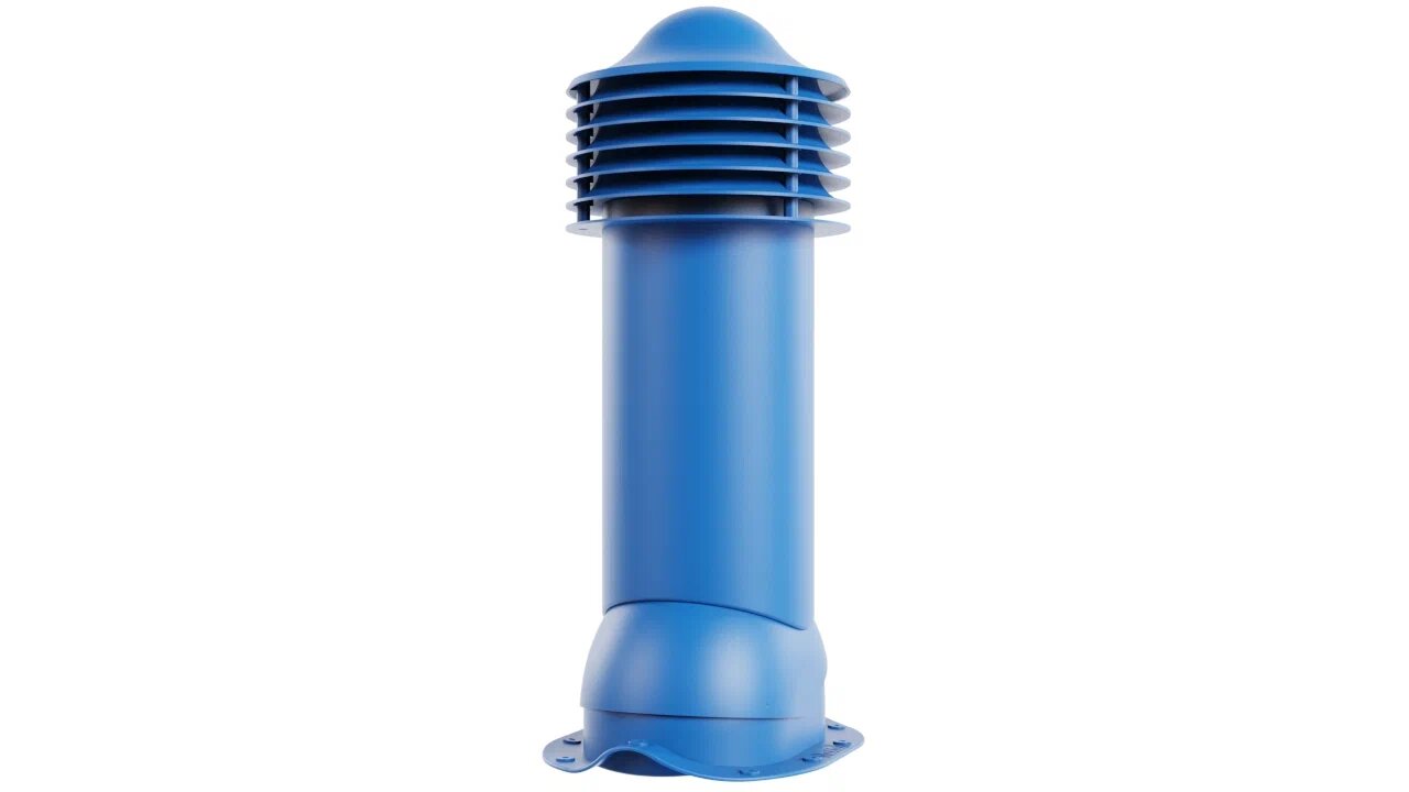 Труба вентиляционная для металлочерепицы 150/650 (утепленная), синий