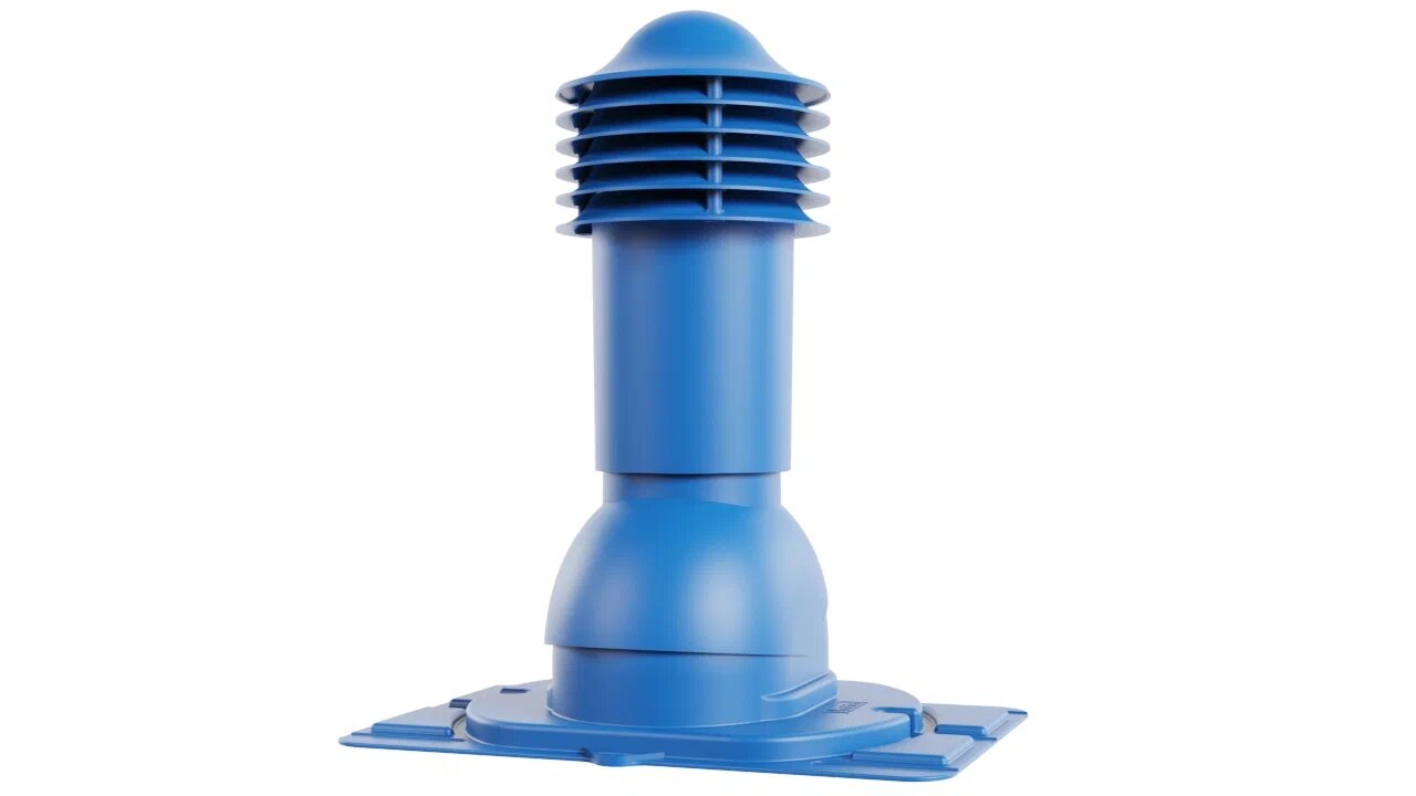Труба вентиляционная с универсальным проходным элементом 110/550 (утепленная), синий