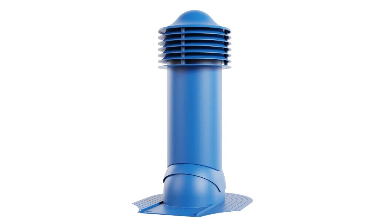 Труба вентиляционная для мягкой кровли (при монтаже) 150/650 (утепленная), синий