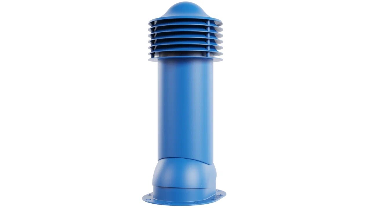 Труба вентиляционная для готовой мягкой и фальцевой кровли 110-125/650 (утепленная), синий