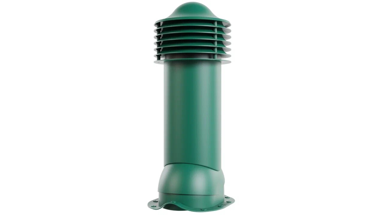 Труба вентиляционная для металлочерепицы 110-125/650 (утепленная), темно-зеленый