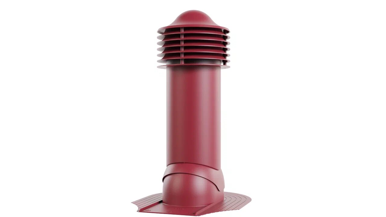 Труба вентиляционная для мягкой кровли (при монтаже) 150/650 (утепленная), темно-красный