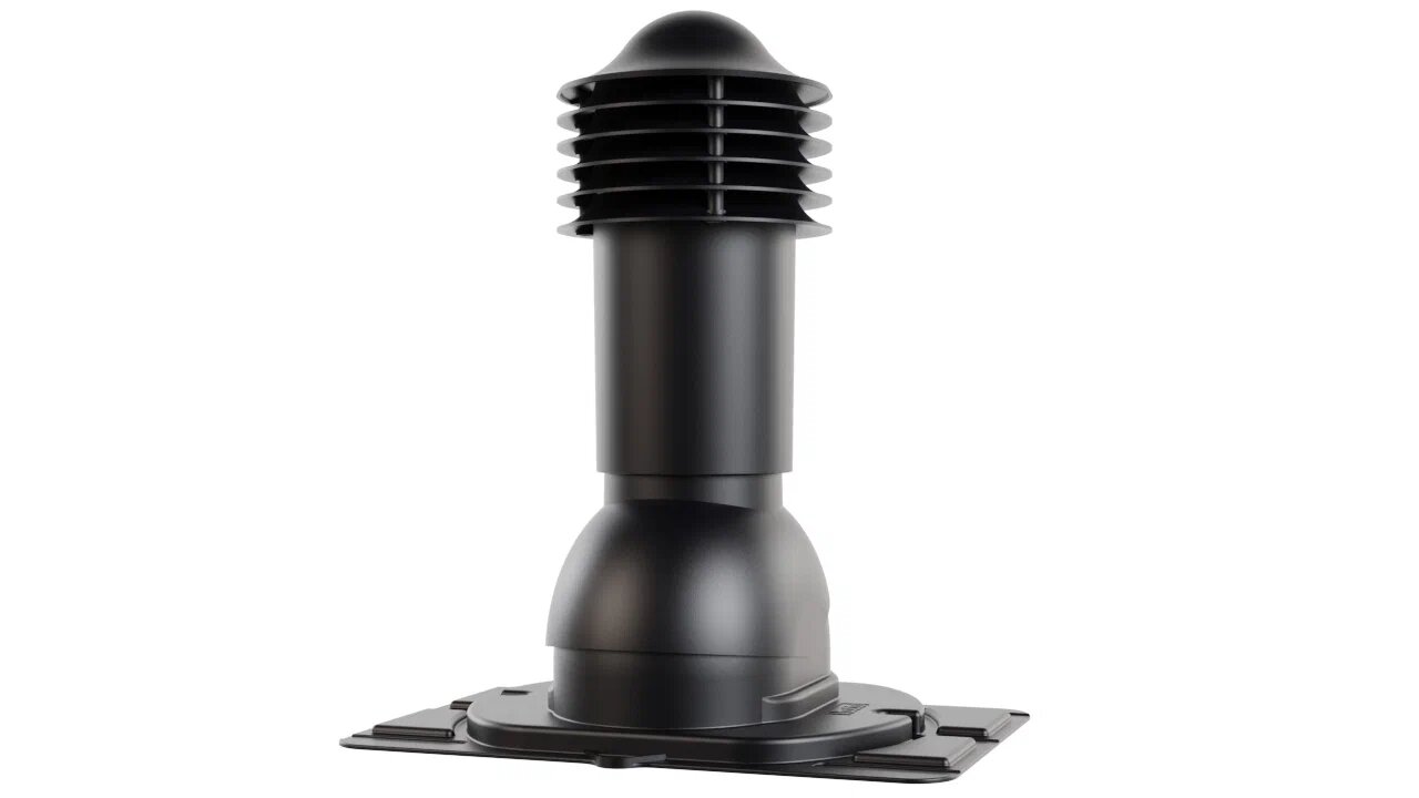 Труба вентиляционная с универсальным проходным элементом 110/550 (утепленная), черный