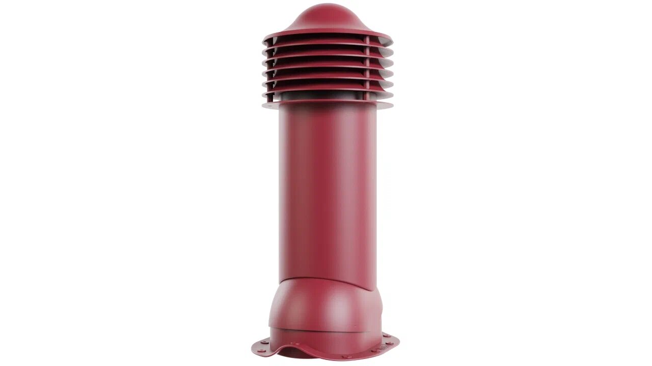 Труба вентиляционная для металлочерепицы 150/650 (утепленная), темно-красный