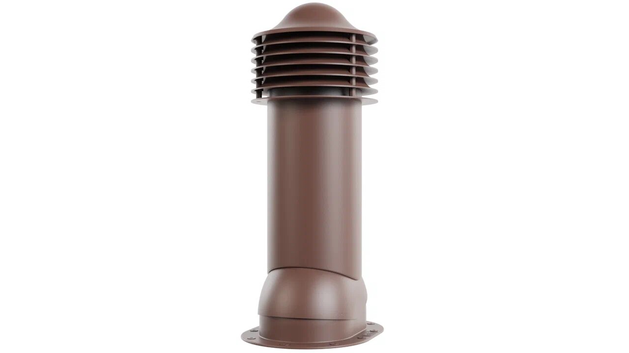Труба вентиляционная для готовой мягкой и фальцевой кровли 110-125/650 (утепленная), коричневый