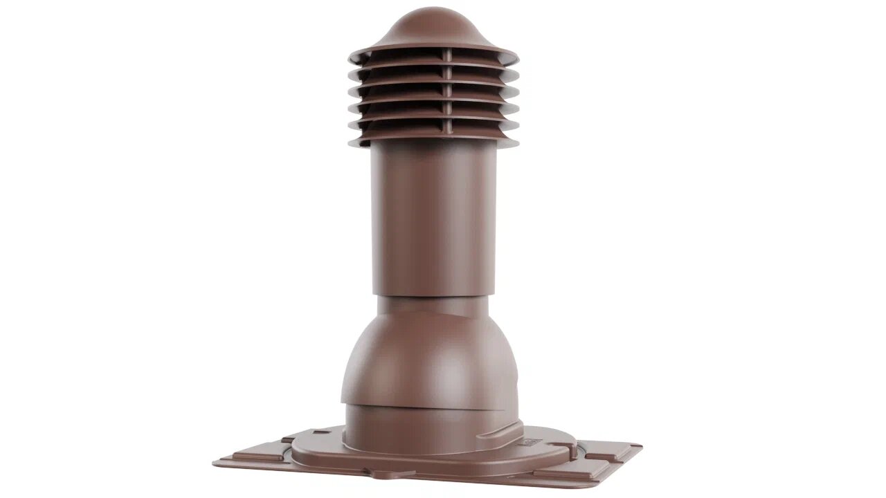 Труба вентиляционная с универсальным проходным элементом 110/550 (утепленная), коричневый