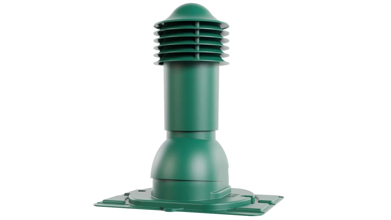 Труба вентиляционная с универсальным проходным элементом 110/550 (утепленная), темно-зеленый