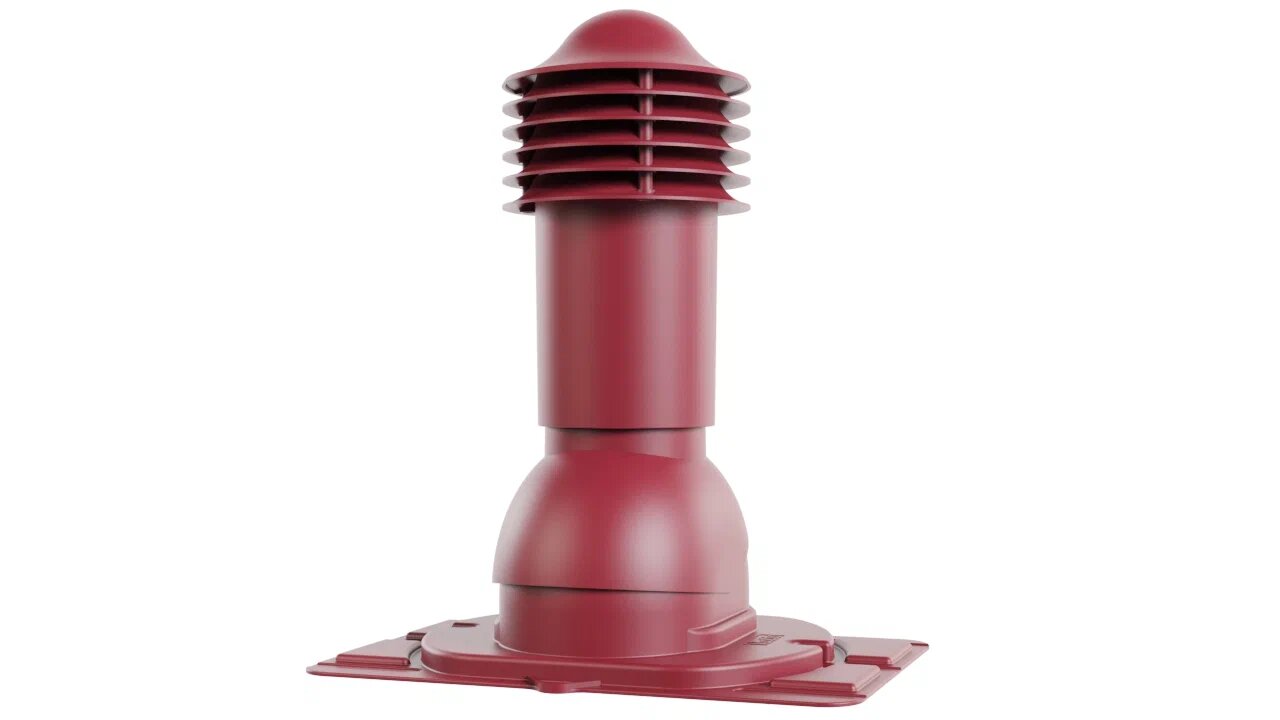 Труба вентиляционная с универсальным проходным элементом 110/550 (утепленная), темно-красный