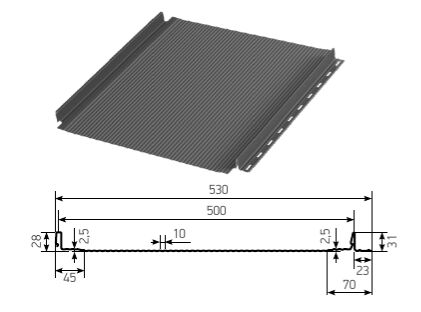 Фальцевая панель AQUACLICK Бриз 0.50мм Zn140 ПЭ без подгиба {длины по списку} купить в Санкт-Петербурге