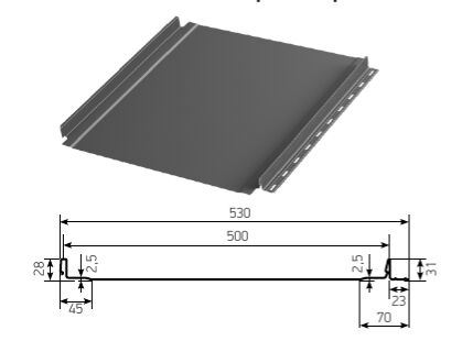 Фальцевая панель AQUACLICK Эталон 0.50мм Zn275 PU Matt без подгиба {длины по списку} купить в Санкт-Петербурге